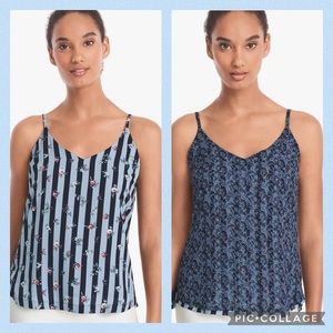 WHITE HOUSE BLACK MARKET REVERSIBLE WOVEN CAMI 💙NAVY💙 SIZE 1X 🌟EUC🌟